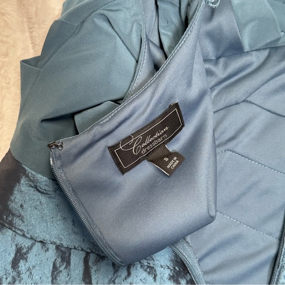 Dressbarn Blue Formal Sleeveless Tiered Dress Size 8 - Picture 7 of 8